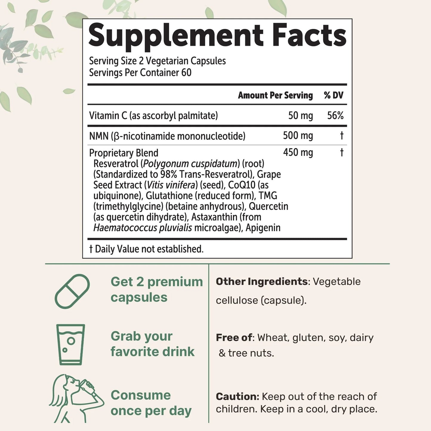 Micro Ingredients NMN Complex 1,000mg Per Serving, 120 Veggie Capsules